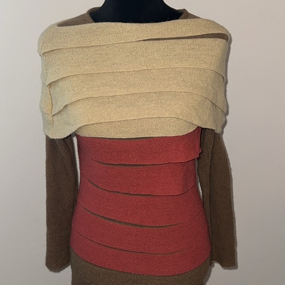 Peru Étnico Made in Peru Baby Alpaca sweater dress color block Sz M-L - Picture 2 of 11